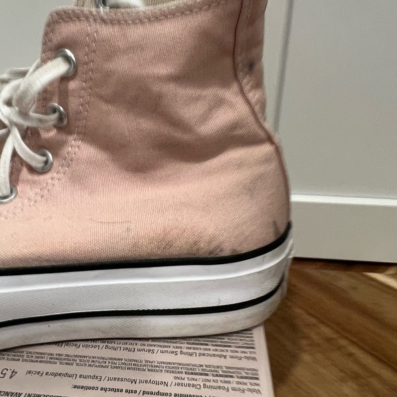 Converse high tops pink size 8 platform or thick soles - Picture 9 of 12